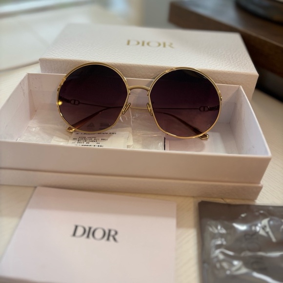 Christian Dior Sunglass EVERDIOR Gold Frame Gradient Bordeaux Lenses - Picture 7 of 11